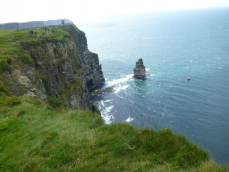 Green grass and blue sea...