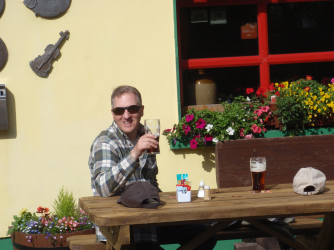 Drinking beer...