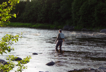 Daniel fishing the pool - no take here...